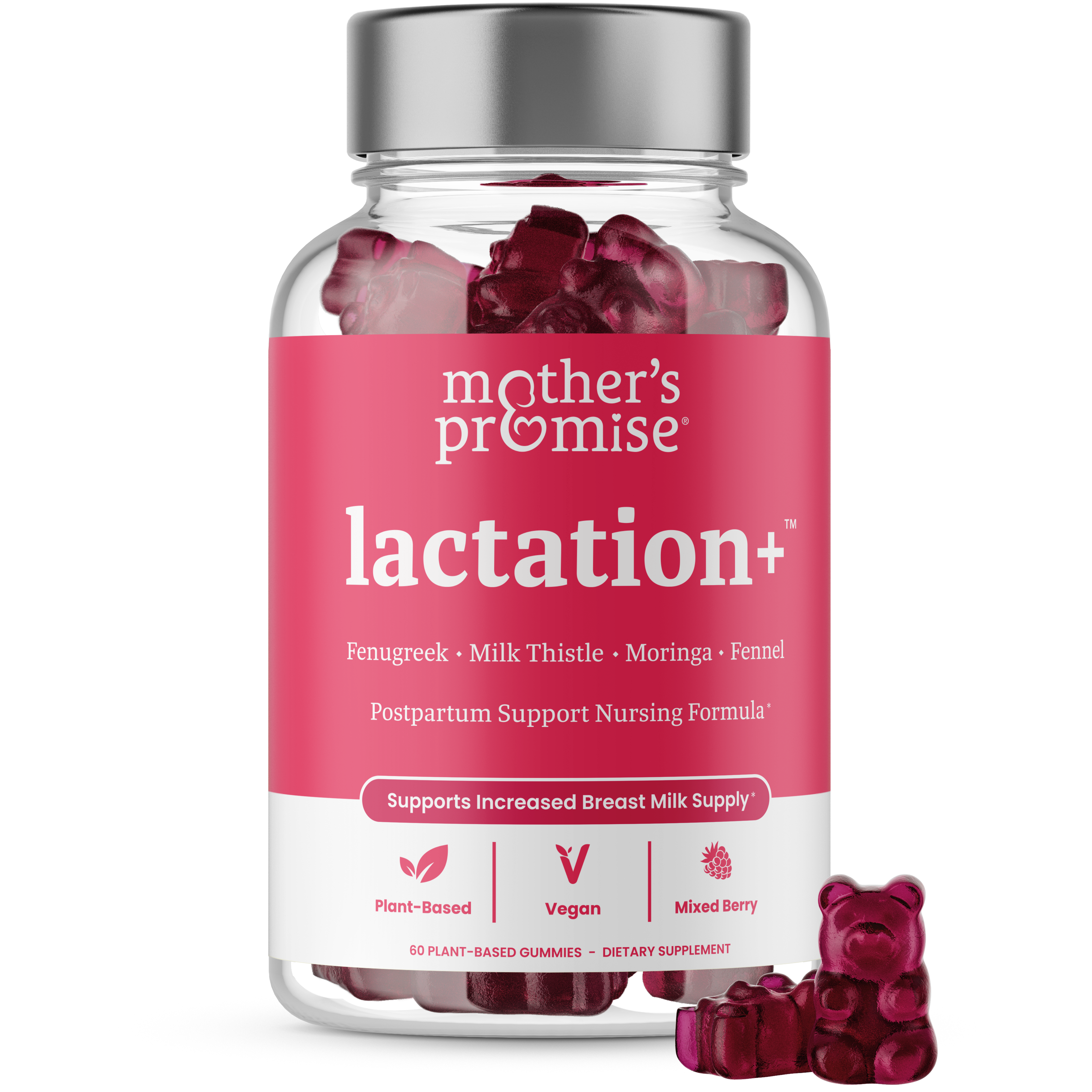 Mother's Promise Lactation Supplement Gummies for Breast Milk Production Increase | Postnatal Lactation Support for Breastfeeding, Nursing & Lactating with Fenugreek, Moringa & Milk Thistle | Vegan